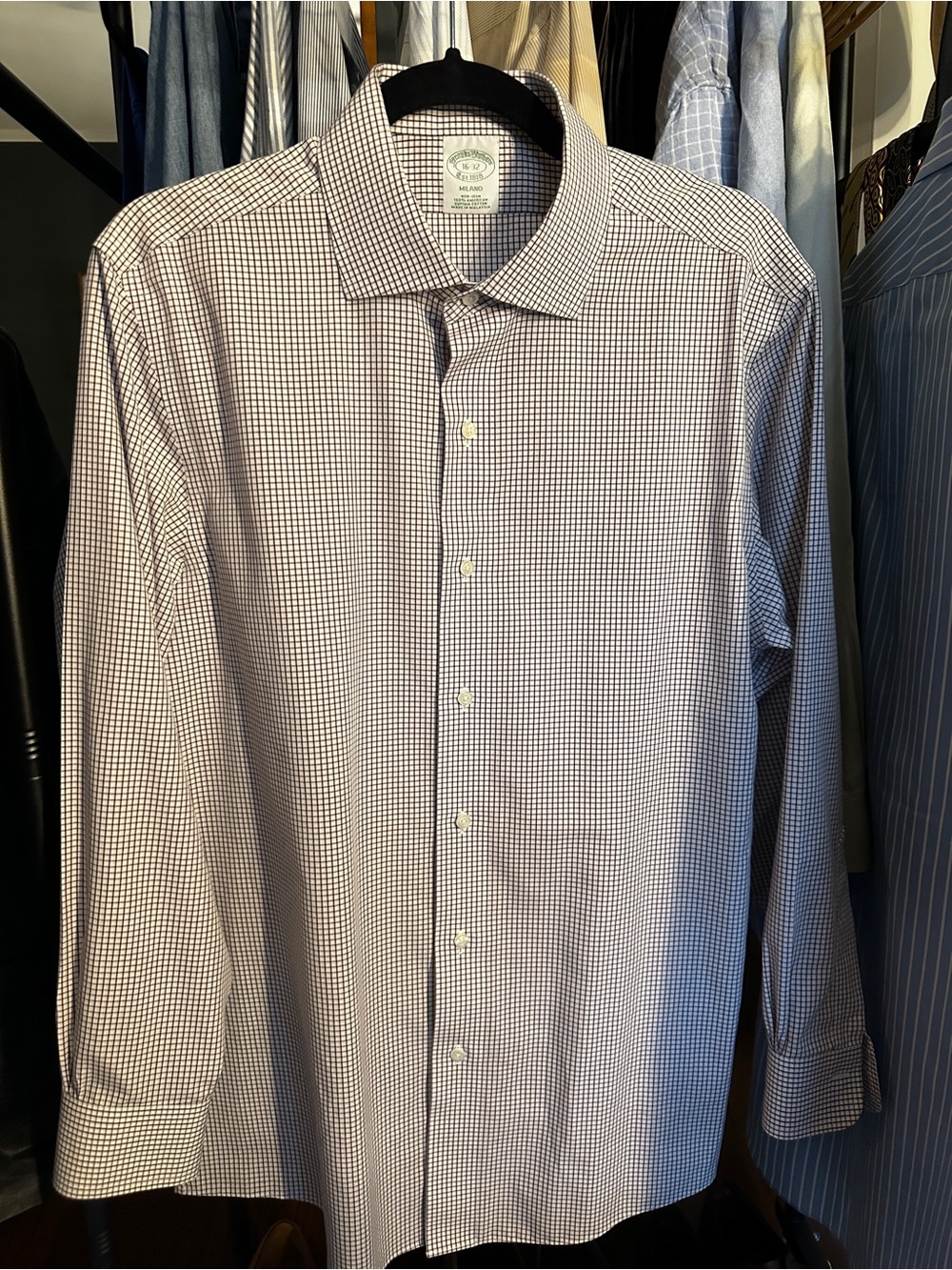 Brooks Brothers Extra Slim Maroon Check Shirt